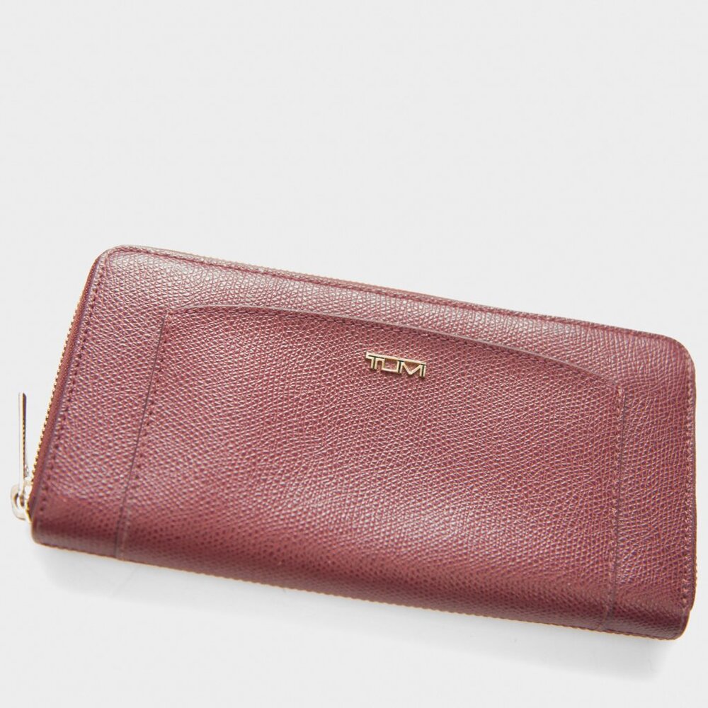 Tumi Sinclair Travel Tote Canvas Coated With Continental Wallet Work Burgundy - Picture 13 of 15